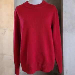 Beau Souci Cashmere Mohair Lofty Crewneck Sweater Red L Quiet Luxury
